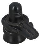 Neo Classic Black Marble Stone Shivling for Pooja (Marble, Black) 1" Inch