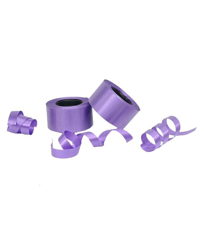     			PRANSUNITA 30 mts Party Balloon Plastic Curling Ribbon Size 1" inch (25mm) , for Art & Craft Decor, Gift Wrapping, Balloon String Ribbons and Bows Making for Birthday Gifts etc. Pack of 2 rolls (15 mts each) Colour – Purple