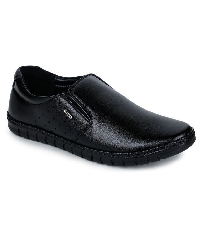     			Liberty Slip On Artificial Leather Black Formal Shoes