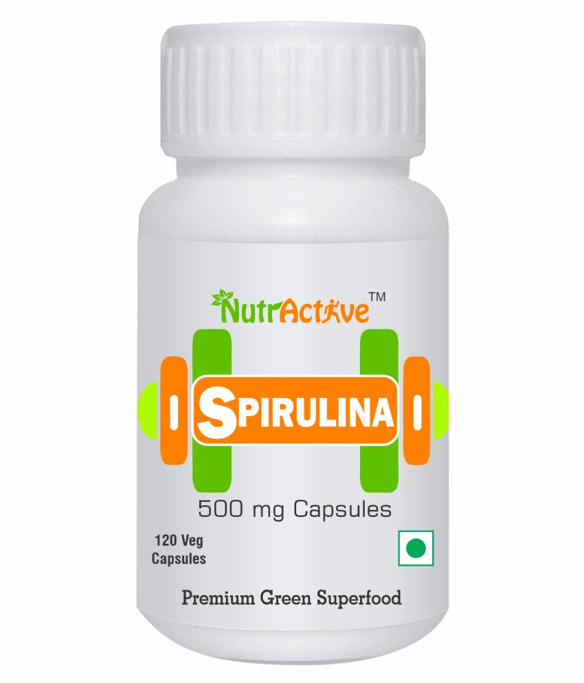     			NutrActive Spirulina Capsules (120 veg capsule) Capsule 500 mg Pack Of 1