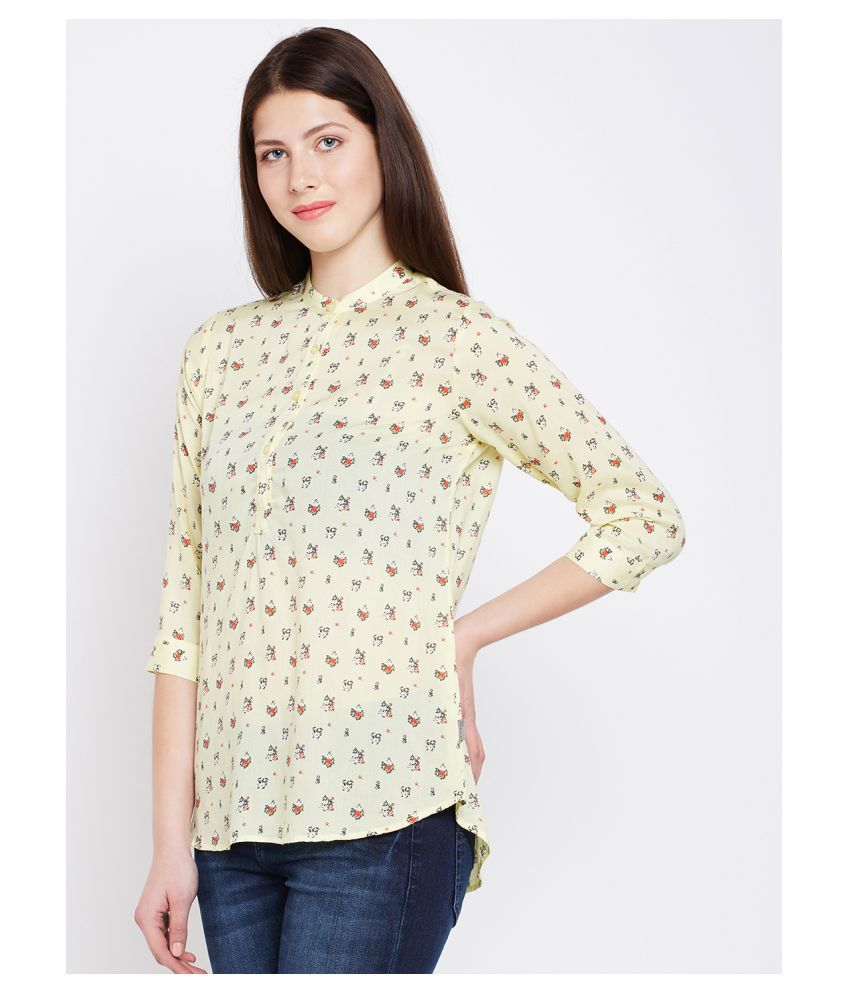 Buy Crimsoune Club Yellow Rayon Shirt Online at Best Prices in India ...