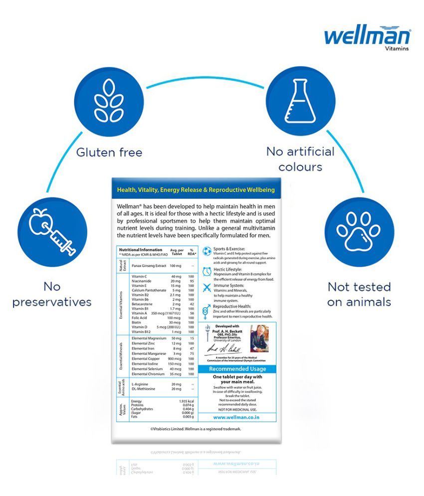 Buy Wellman Multivitamin Tablets for Men 30 Tablets Multivitamin 30
