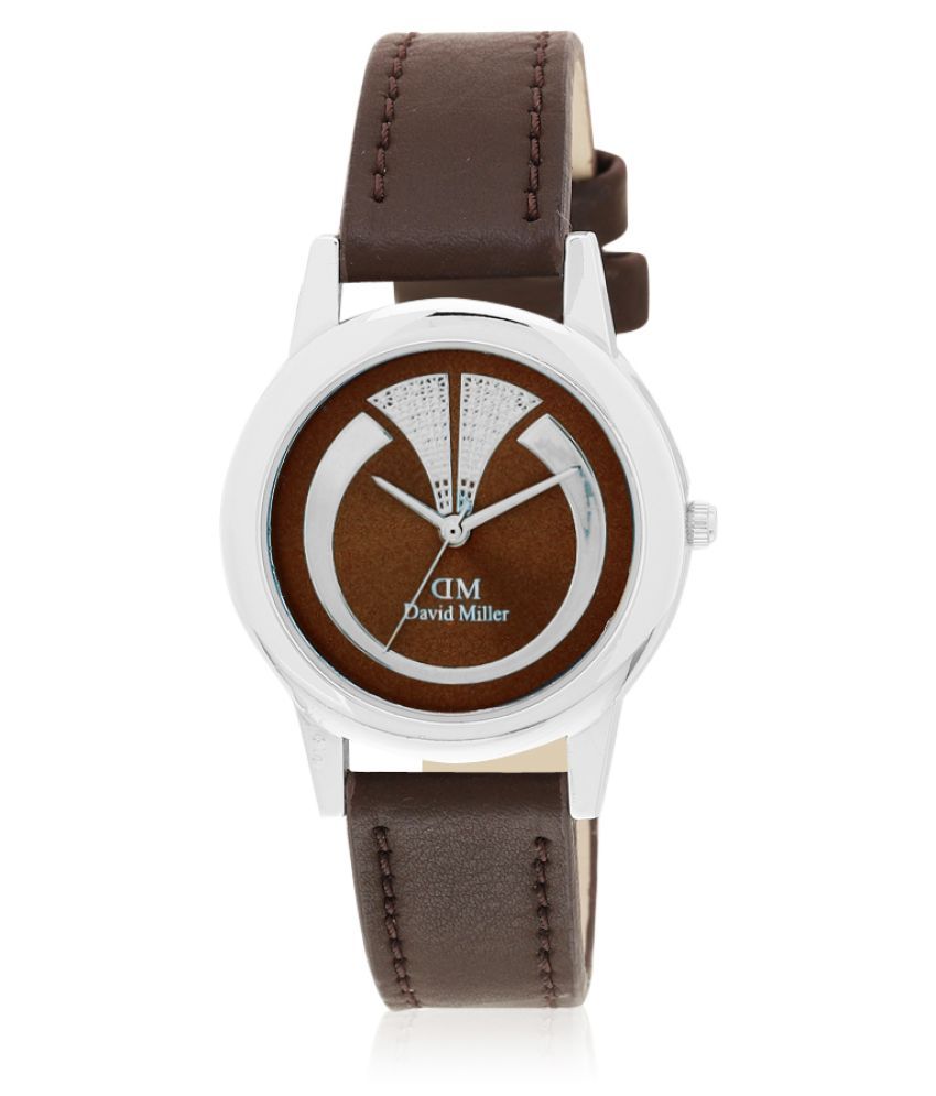     			David Miller - Brown Leather Analog Womens Watch