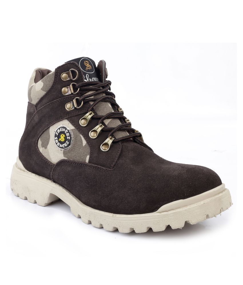     			SHENCES Brown Casual Boot