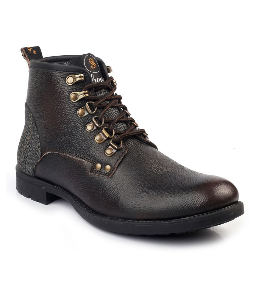     			SHENCES Brown Casual Boot