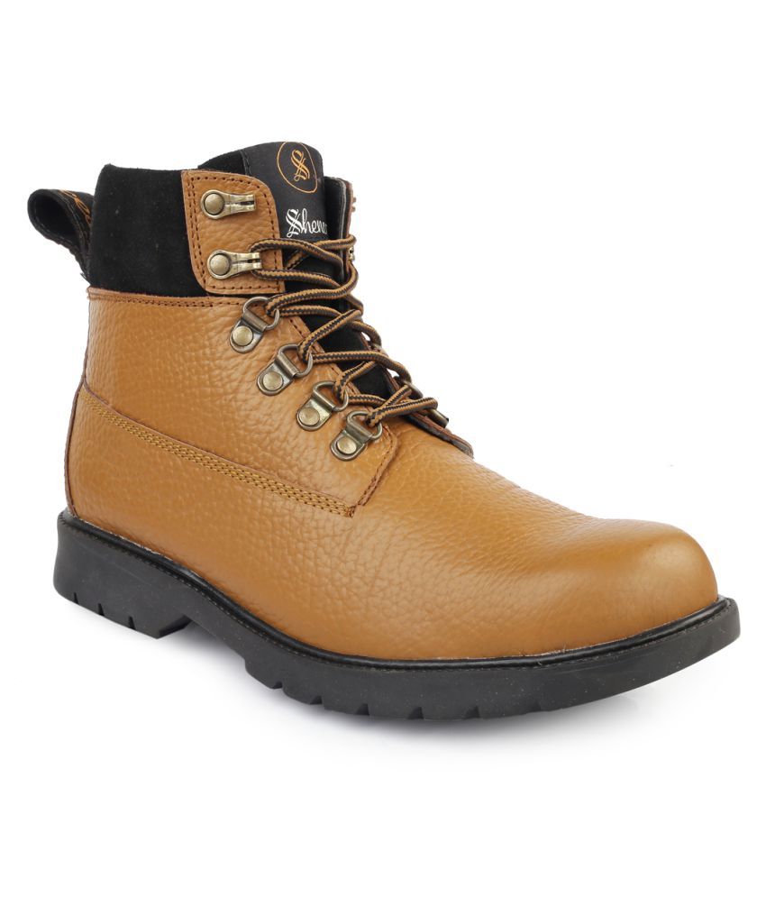     			SHENCES Tan Casual Boot