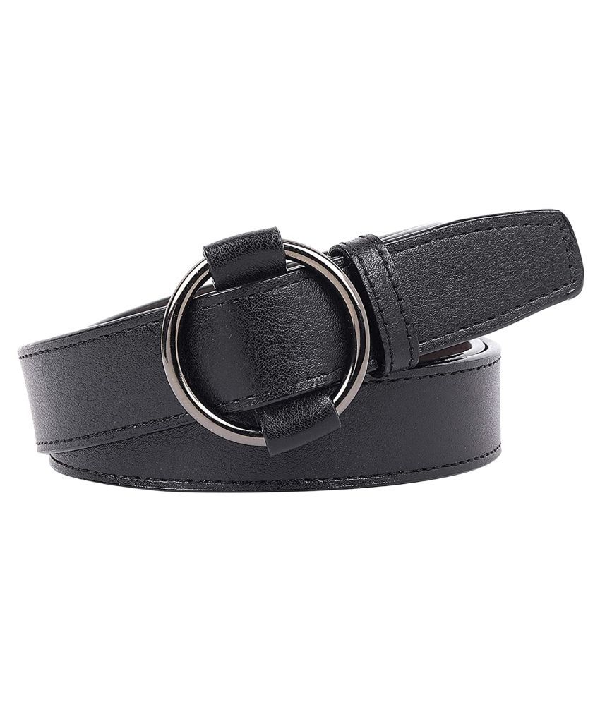     			Zacharias Black Faux Leather Casual Belt