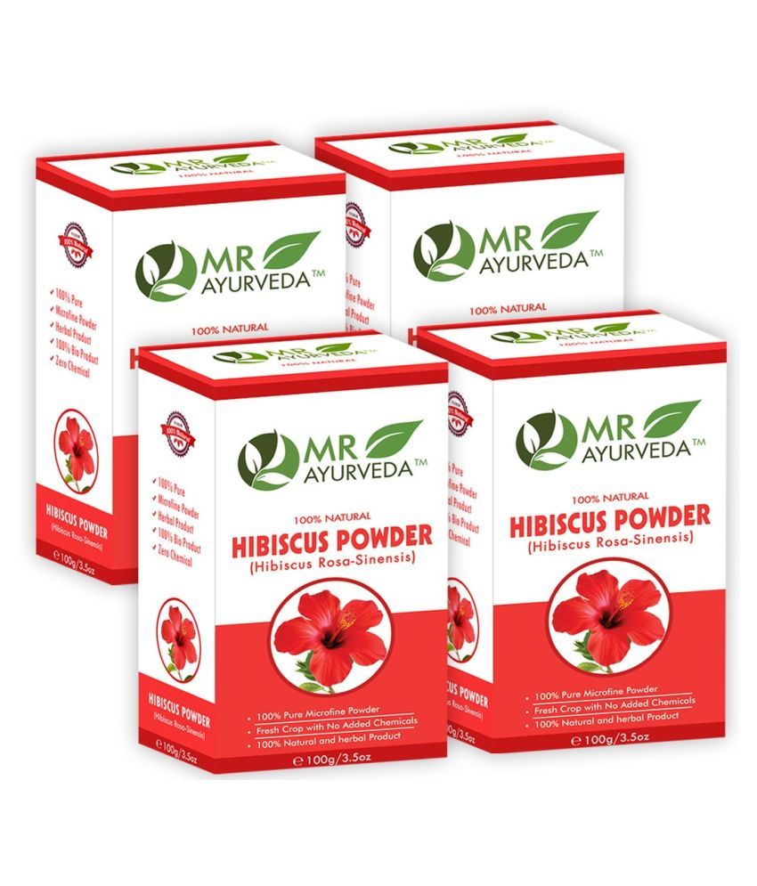     			MR Ayurveda 100% Pure Hibiscus Powder Hair Scalp Treatment 400 g Pack of 4