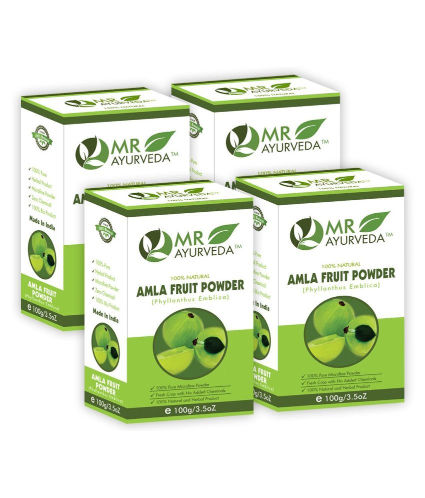     			MR Ayurveda Amla Powder for Soft & Shiny Looking Hair Scalp Treatment 400 g Pack of 4