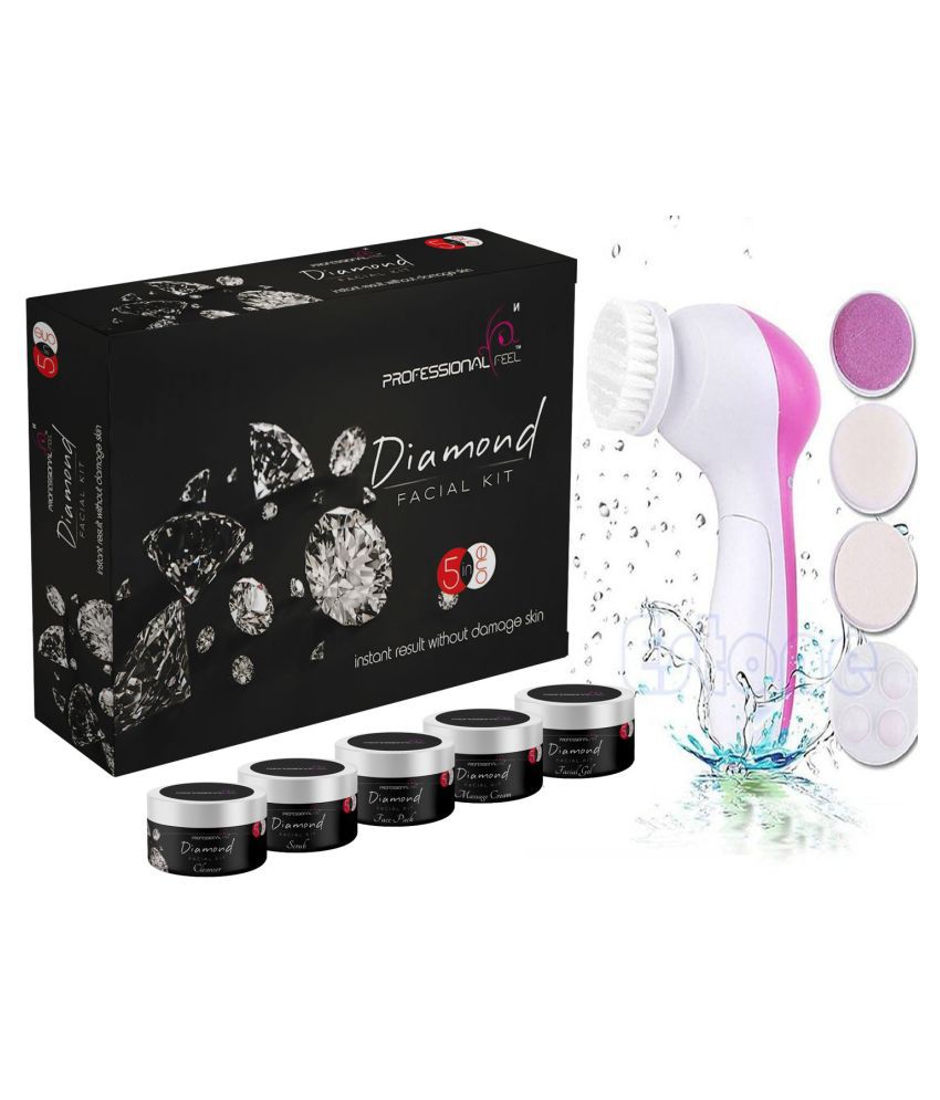     			professional feel Facial Massager 5 in 1 & All Type Skin Unisex DIAMOND Facial Kit 250 g Pack of 2