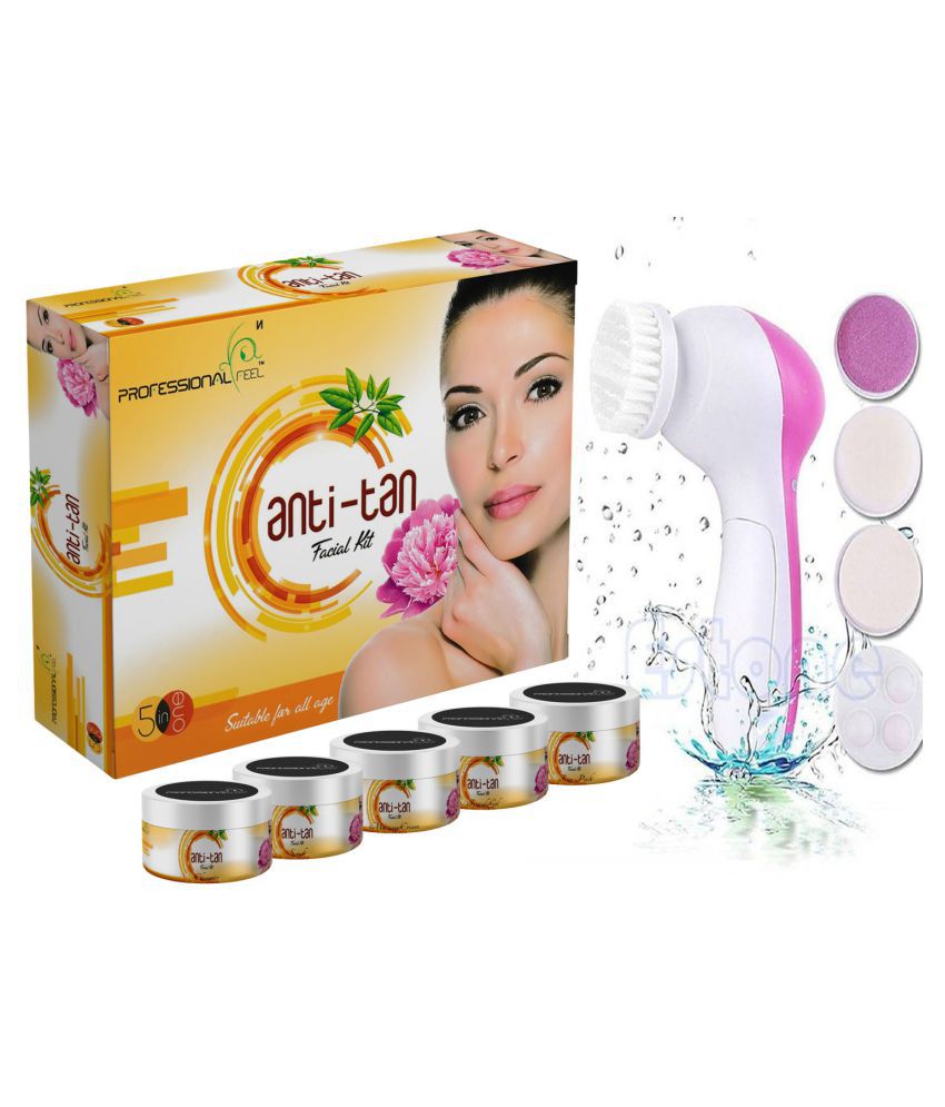     			professional feel Facial Massager 5 in 1 & All Type Skin Unisex ANTI/D-TAN) Facial Kit 250 g Pack of 2