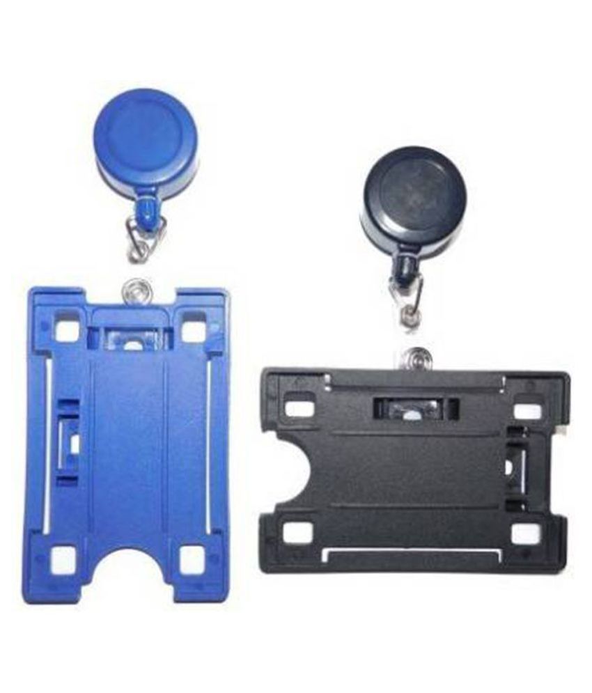    			Dey's Plastic ID Badge Holder (Blue +Black) (Pack of 2)