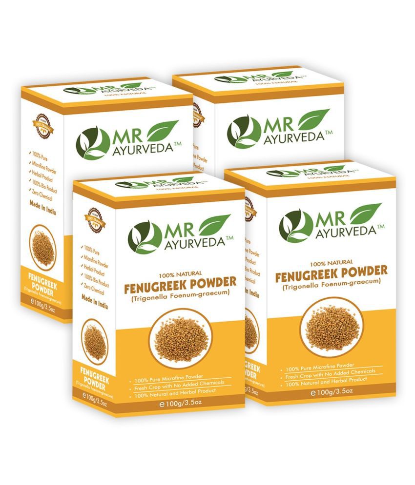     			MR Ayurveda Fenugreek Powder for Shiny, Soft and Beautiful Hair Scalp Treatment 400 g Pack of 4
