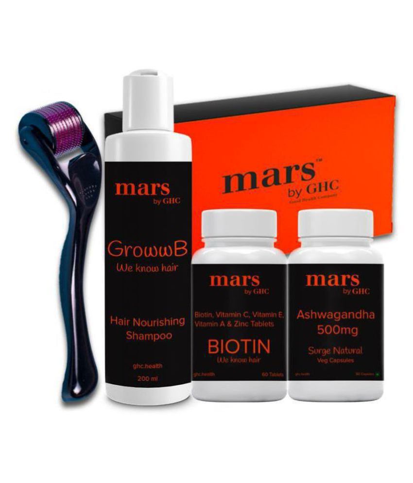 Mars by GHC Hair Growth Kit (Biotin, Derma roller,Shampoo and Ashwagandha)  Shampoo 600 g: Buy Mars by GHC Hair Growth Kit (Biotin, Derma  roller,Shampoo and Ashwagandha) Shampoo 600 g at Best Prices