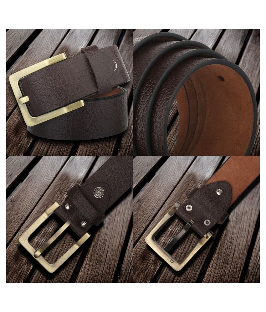 Buy URBAN ALFAMI - Brown Leather Men's Casual Belt ( Pack of 3 ) Online ...
