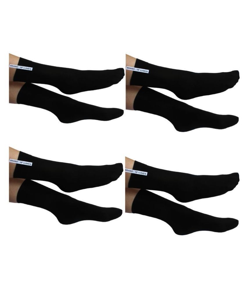     			HF LUMEN - Black Cotton Women's Mid Length Socks ( Pack of 4 )