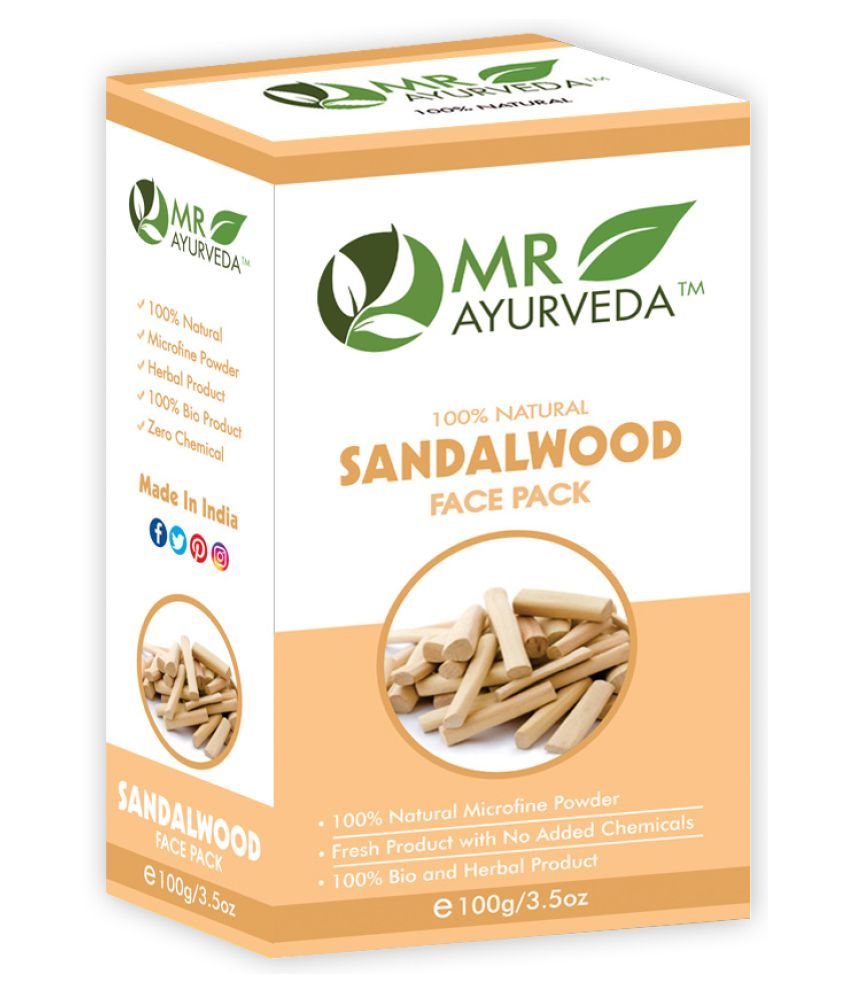     			MR Ayurveda 100% Herbal Sandalwood Powder Face Pack Masks 100 gm