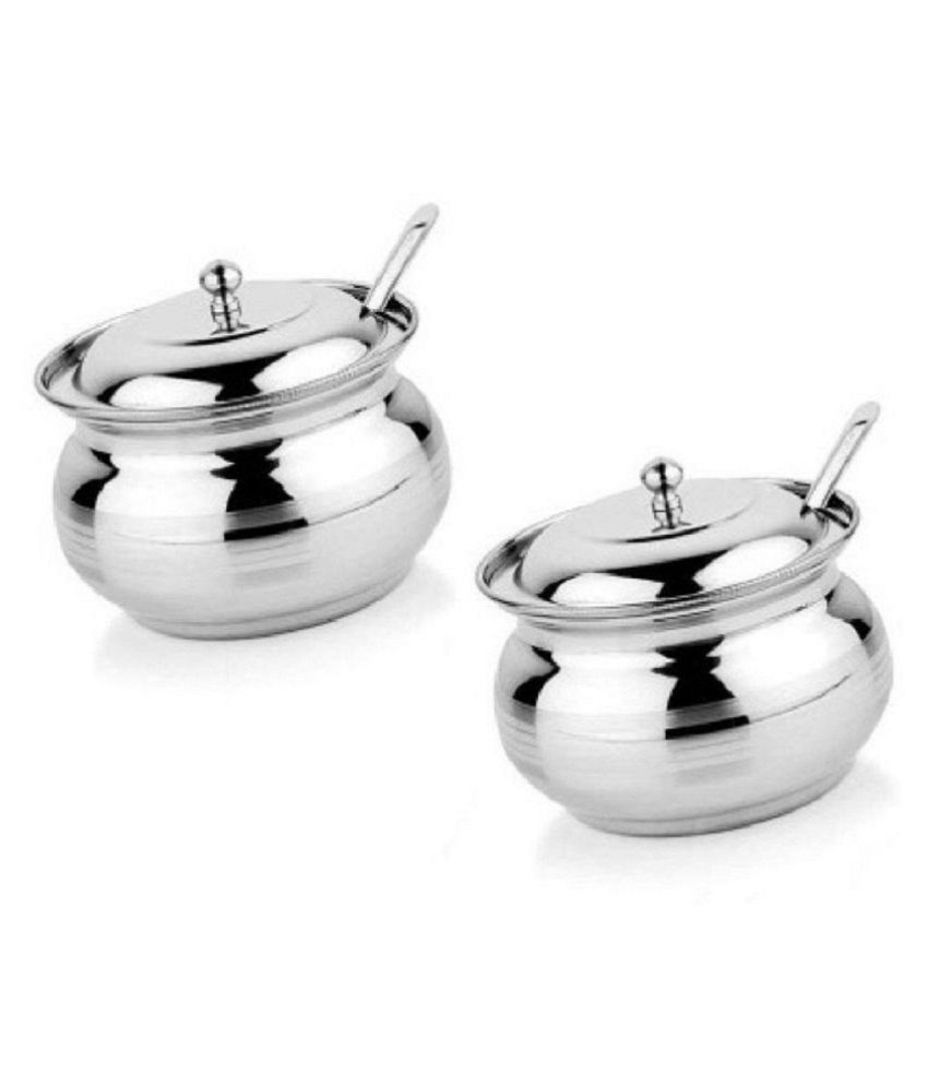Buy NANDINI ® Ghee Pots Steel Oil Container/Dispenser Set of 2 200 mL Online at Best Price in
