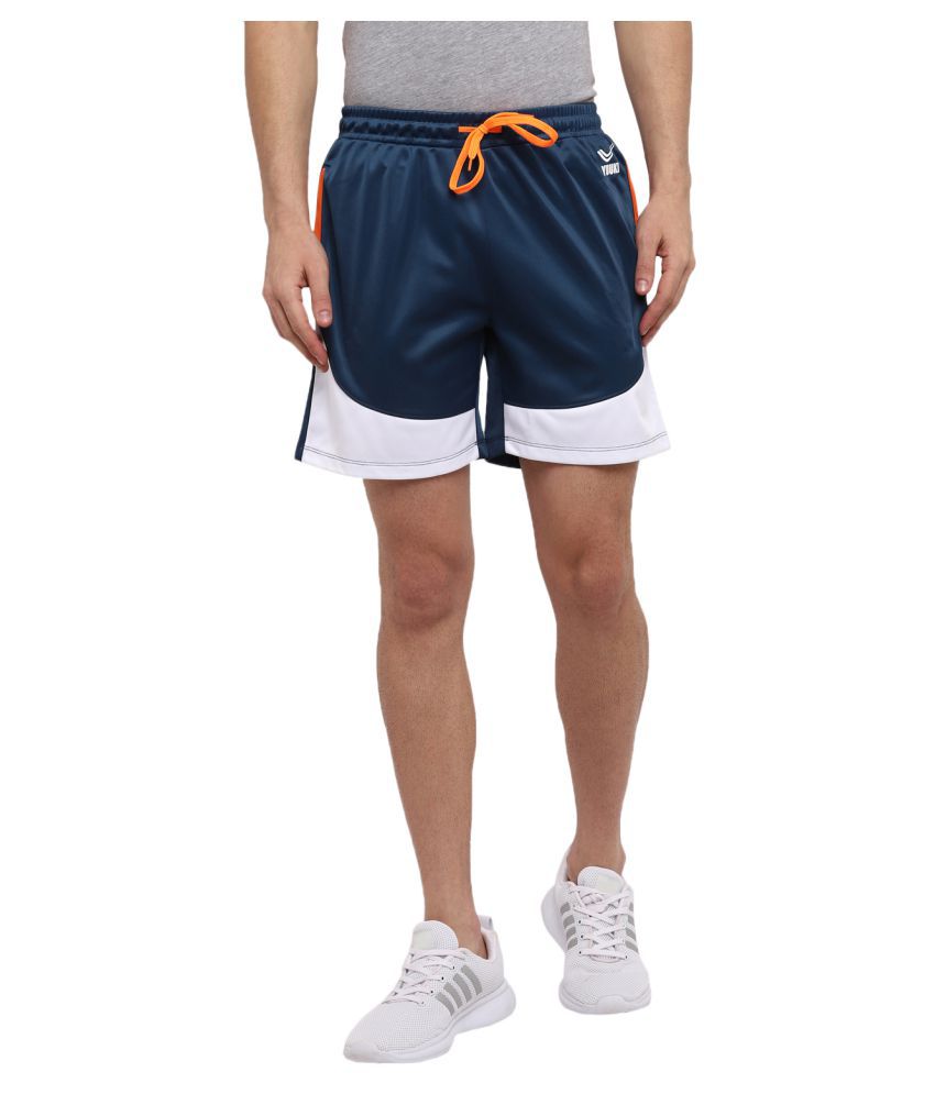     			YUUKI Teal Polyester Running Shorts
