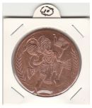 BIG SIZE  TOKEN  HANUMAN JI , GOING TO  HIMALYA FOR SEARCHING A SANJEEVNEE BUTTI, BUT HE WAS CONFUSSED SO HE UP ALL THE MOUNTAIN IN HIS SOULDERS , -EAST INDIA COMPANY UK ONE ANNA 1818,IN EXTRA FINE CONDITION  .