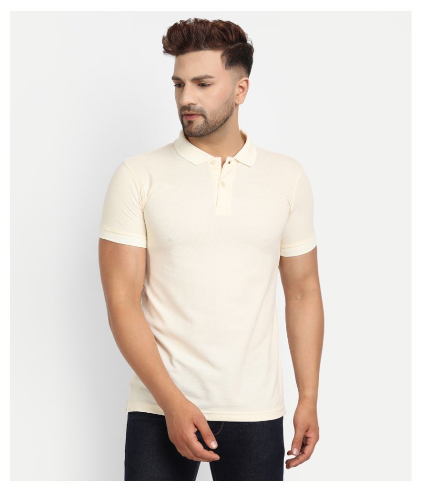     			Be Awara - Off-White Cotton Regular Fit Men's Polo T Shirt ( Pack of 1 )