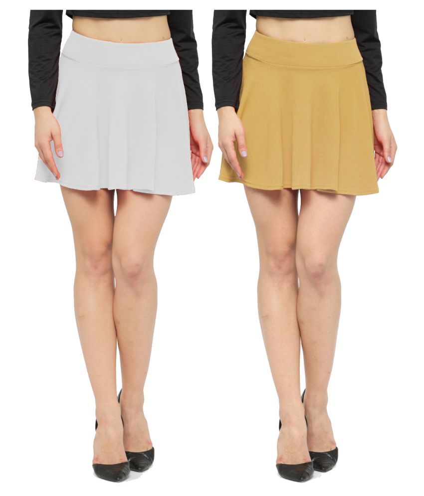     			N-Gal Polyester Skater Skirt - Multi Color