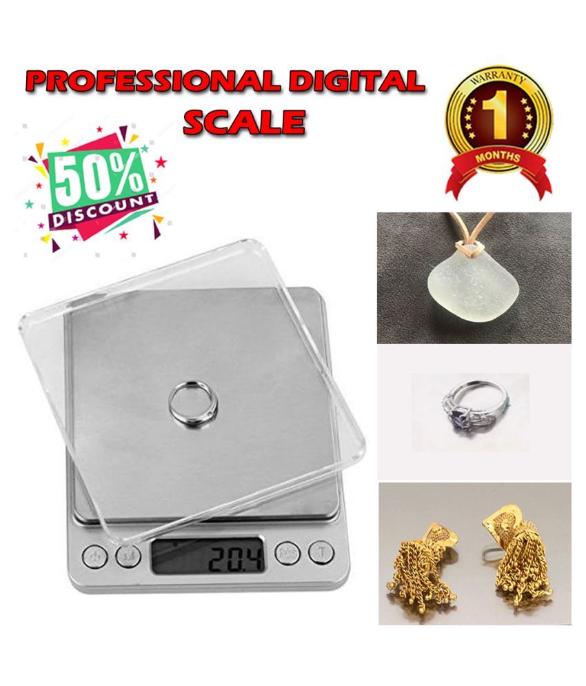     			ATOOZED Electronic Digital LCD Light Table Top Kitchen, Jewelry, Weight Scale Digital Luggage Weighing Scales Weighing Capacity - 0.5 Kg