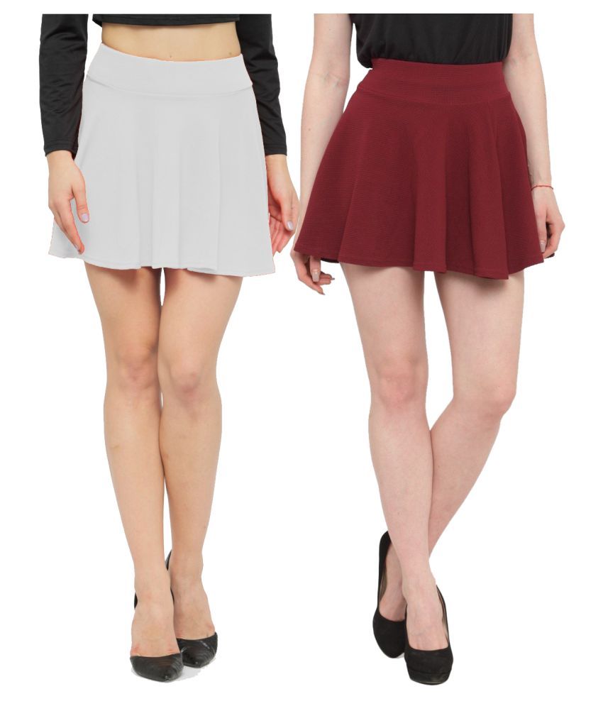     			N-Gal Polyester Skater Skirt - Multi Color Pack of 2