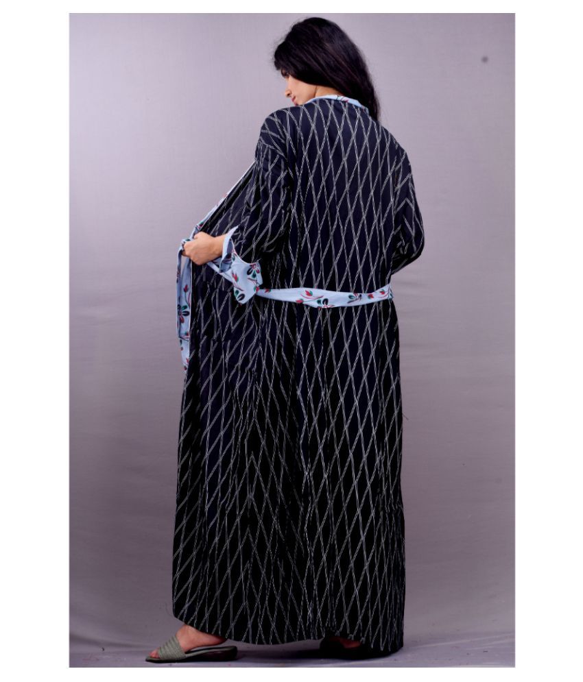     			CLYMAA Rayon Nighty & Night Gowns - Black