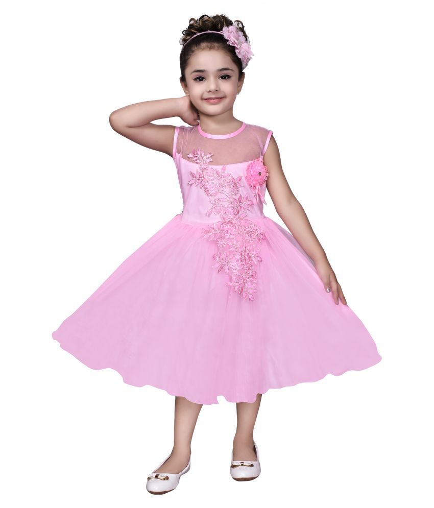 Arshia Fashions Girls Frock Dress for Kids - Floral Readymade Net with ...