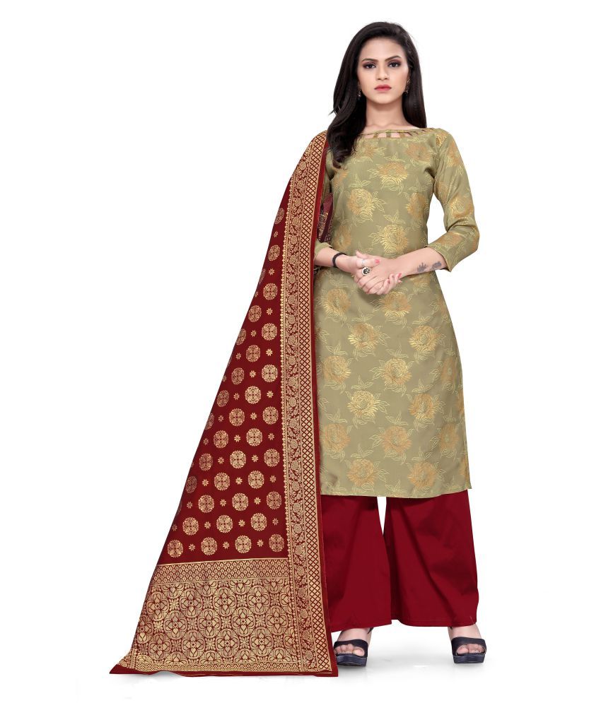 banarasi silk unstitched suit
