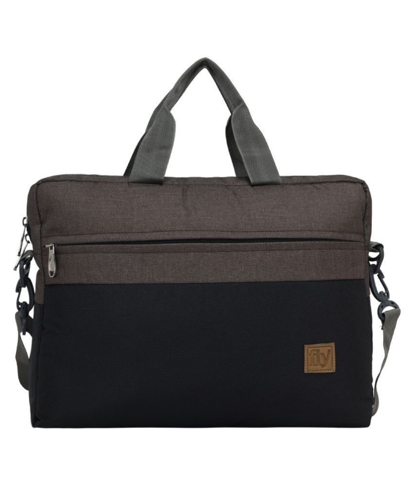 Fly Fashion Rich Sleeve Laptop Brown Nylon Office Bag