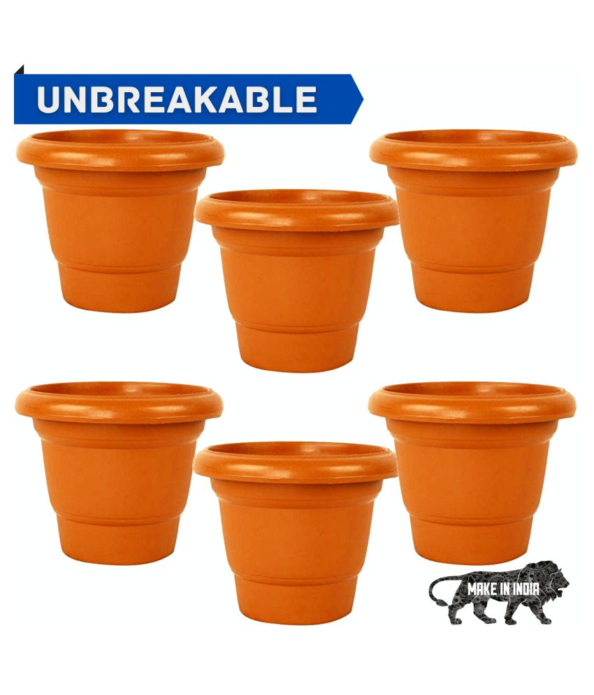 Snapdil 1 Yr Warranty Unbreakable Plastic Planter Pots Combo Set of 6
