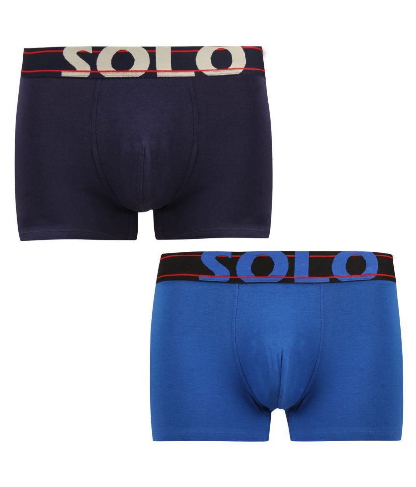     			Solo - Multicolor Cotton Blend Men's Trunks ( Pack of 2 )