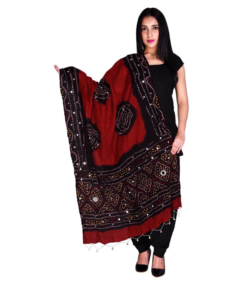     			Apratim Black Cotton Dupatta - Single