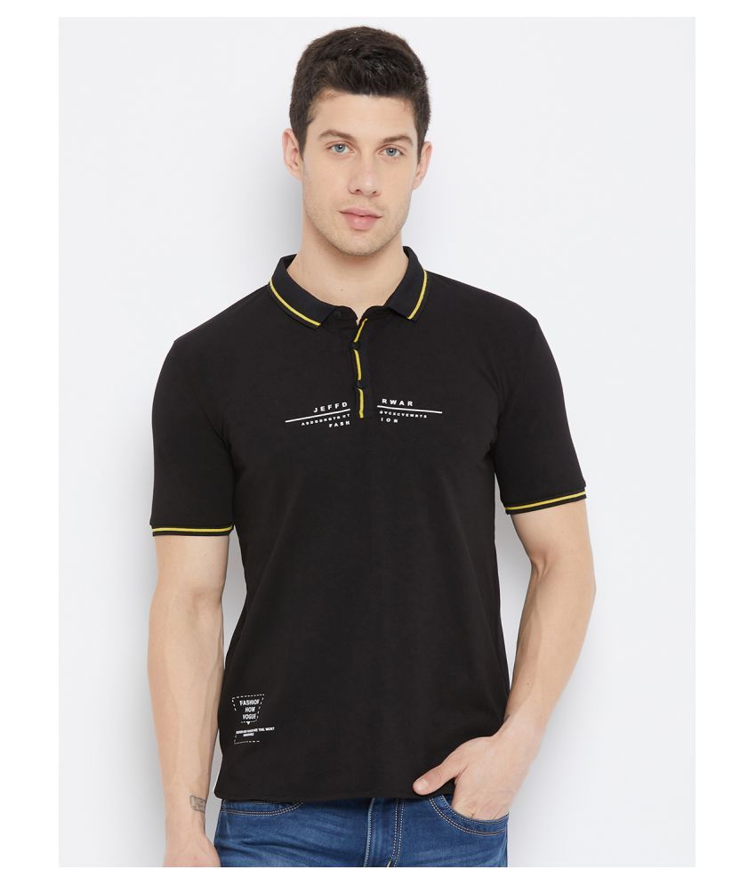     			Duke Black Plain Polo T Shirt