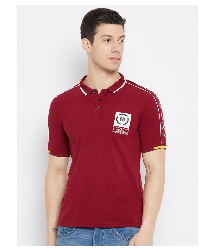     			Duke Maroon Plain Polo T Shirt