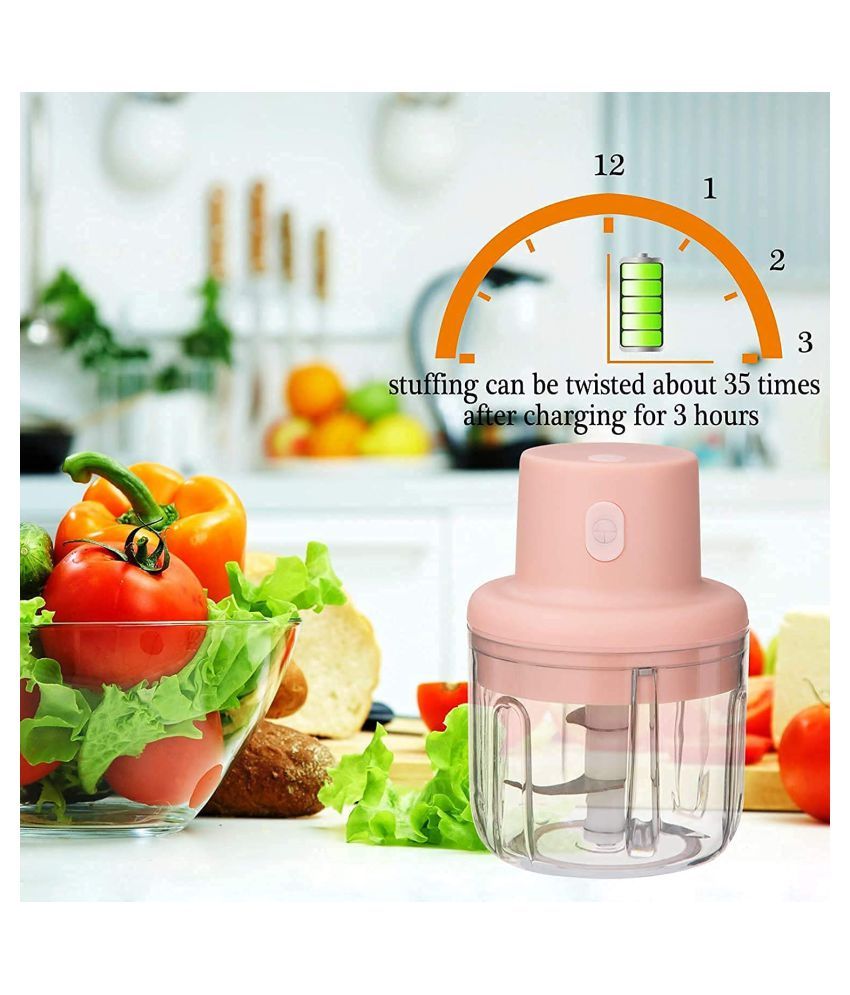     			Electric Mini Garlic Chopper Mincer, Portable Cordless Grinder Small Food Processor for Onion/Ginger/Pepper/Nuts/Meat Mini Food Chopper (100 ML)