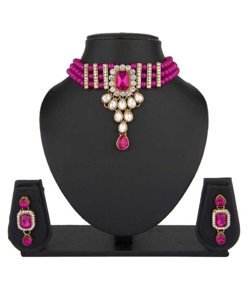     			Fashion Eye Alloy Pink Contemporary/Fashion Necklaces Set Choker