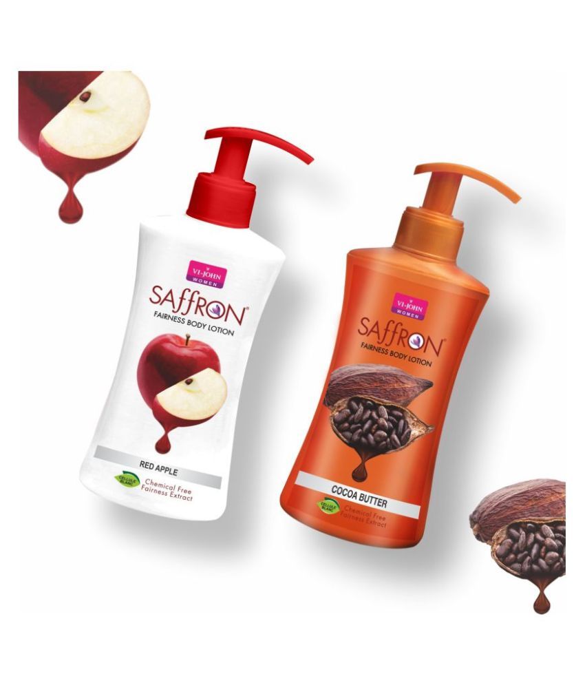     			VI-JOHN Saffron Fairness Body Lotion Red Apple & Cocoa Butter 250ml Pack of 2