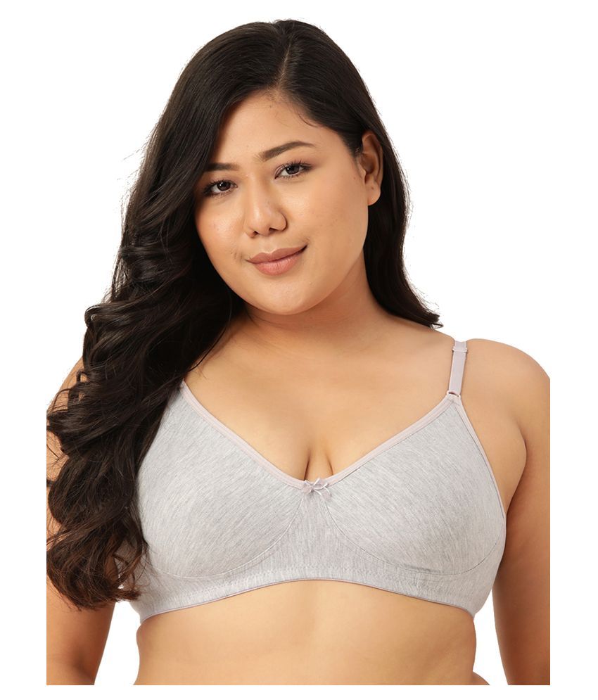     			Leading Lady - Light Grey Cotton Non Padded Women's T-Shirt Bra ( Pack of 1 )