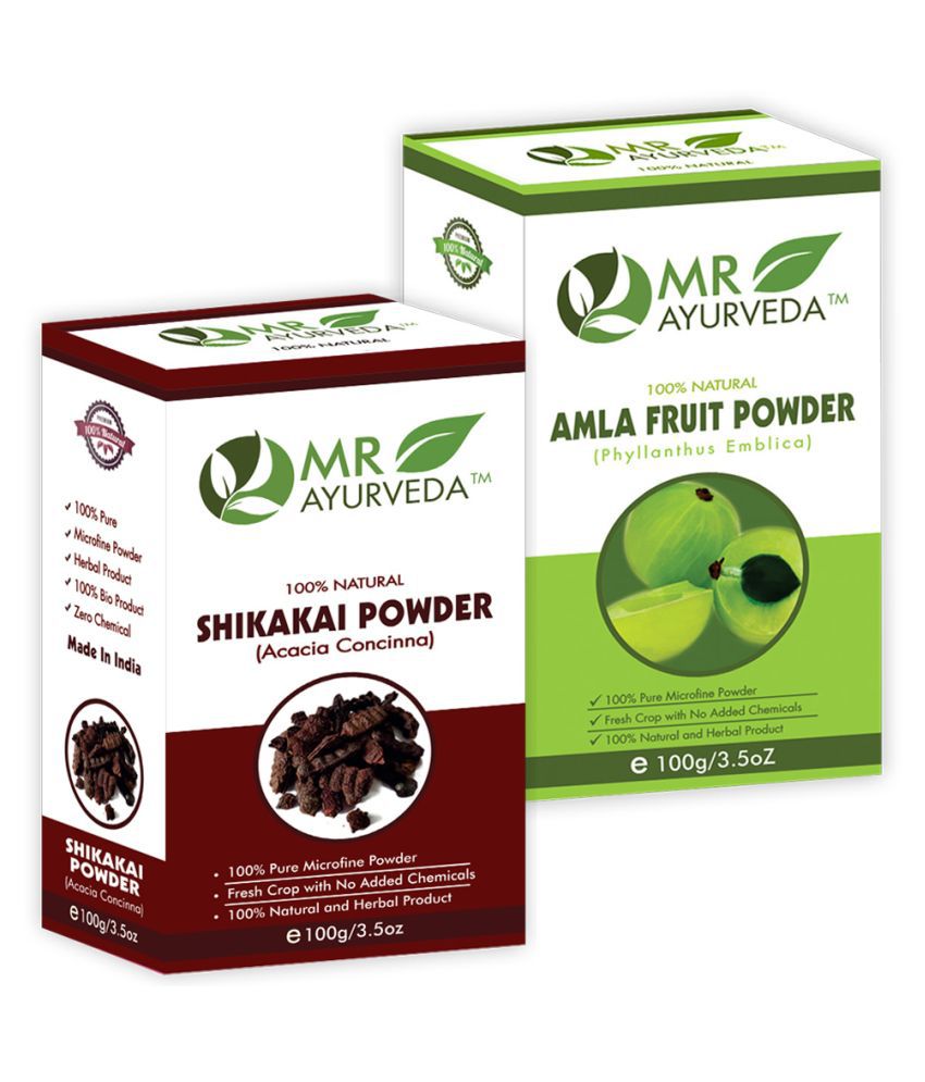     			MR Ayurveda 100% Herbal Shikakai Powder and Amla Powder Hair Scalp Treatment 200 g Pack of 2