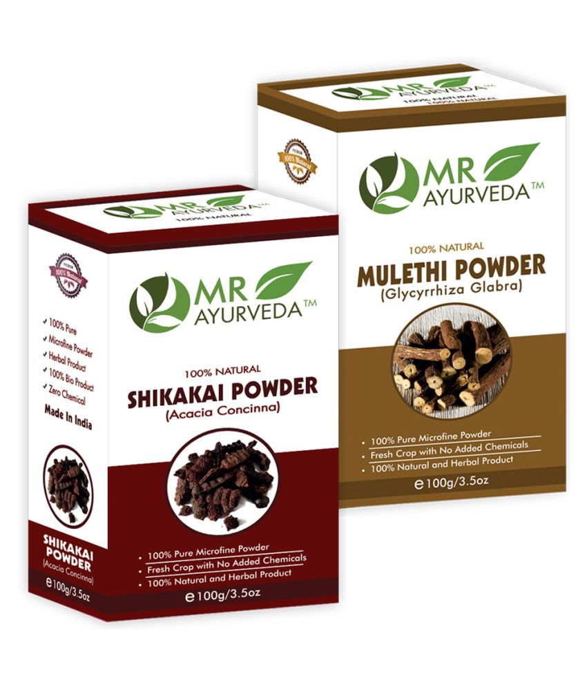     			MR Ayurveda 100% Herbal Shikakai Powder and Mulethi Powder Hair Scalp Treatment 200 g Pack of 2
