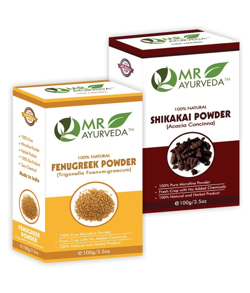     			MR Ayurveda 100% Organic Fenugreek Powder and Shikakai Powder Hair Scalp Treatment 200 g Pack of 2