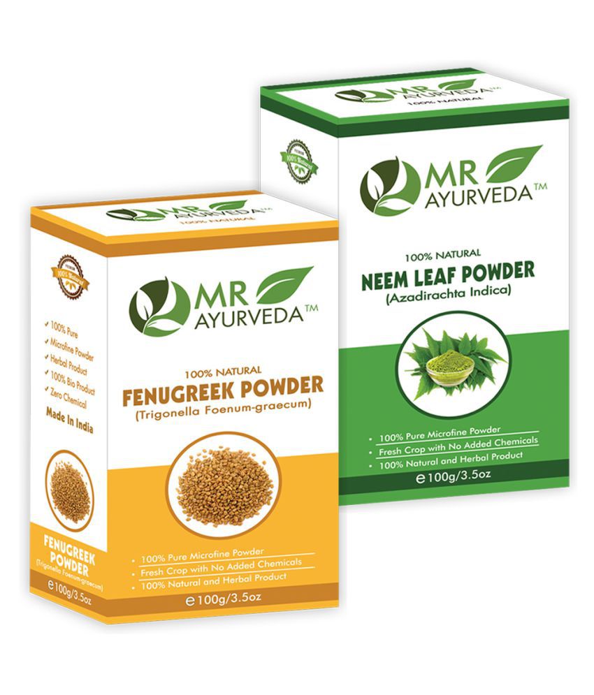     			MR Ayurveda 100% Pure Fenugreek Powder and Neem Powder Hair Scalp Treatment 200 g Pack of 2