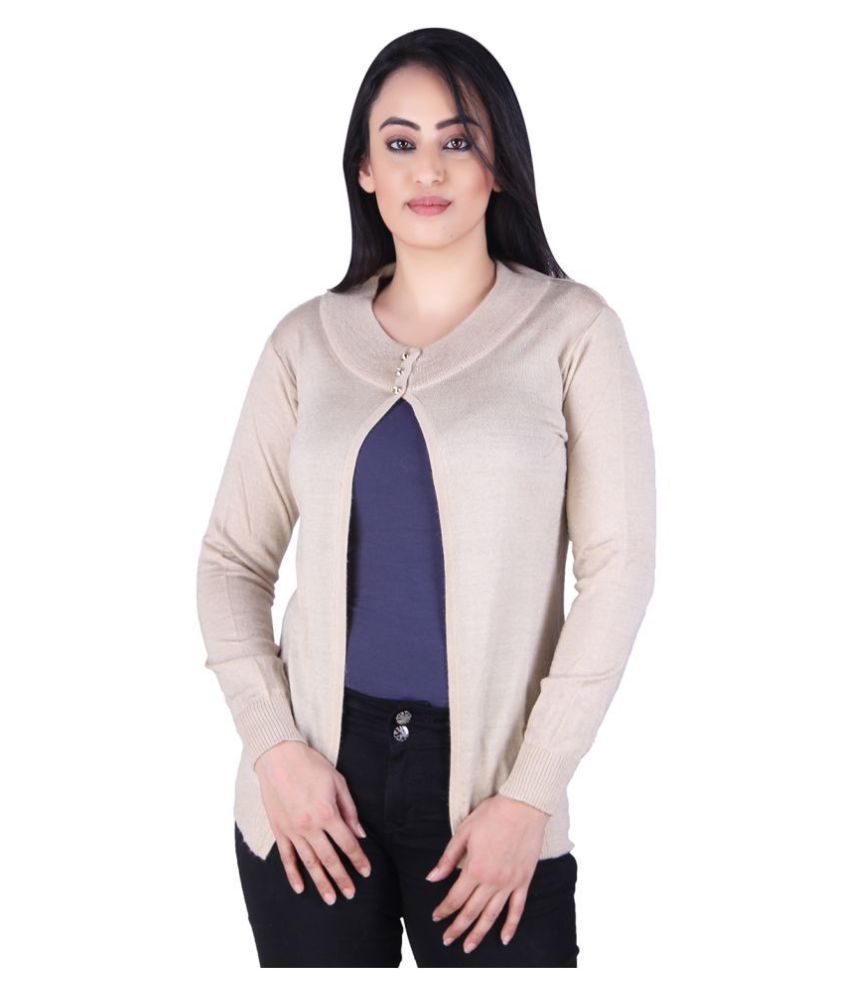     			Ogarti Acrylic Shrugs - Beige Single