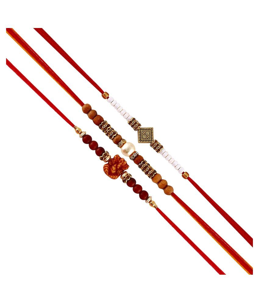     			Rakhi Set With Roli chawal & Card Multicolour Pack of 3