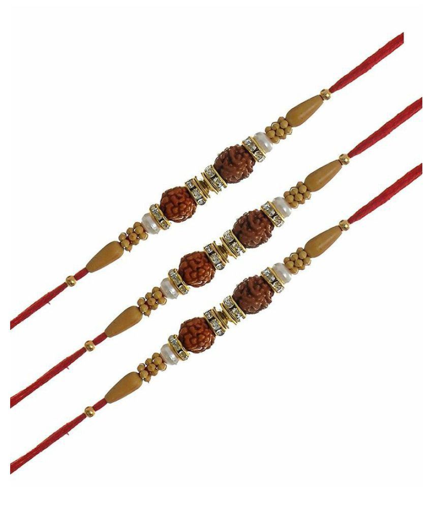     			Rakhi Set With Roli chawal & Card Multicolour Pack of 3