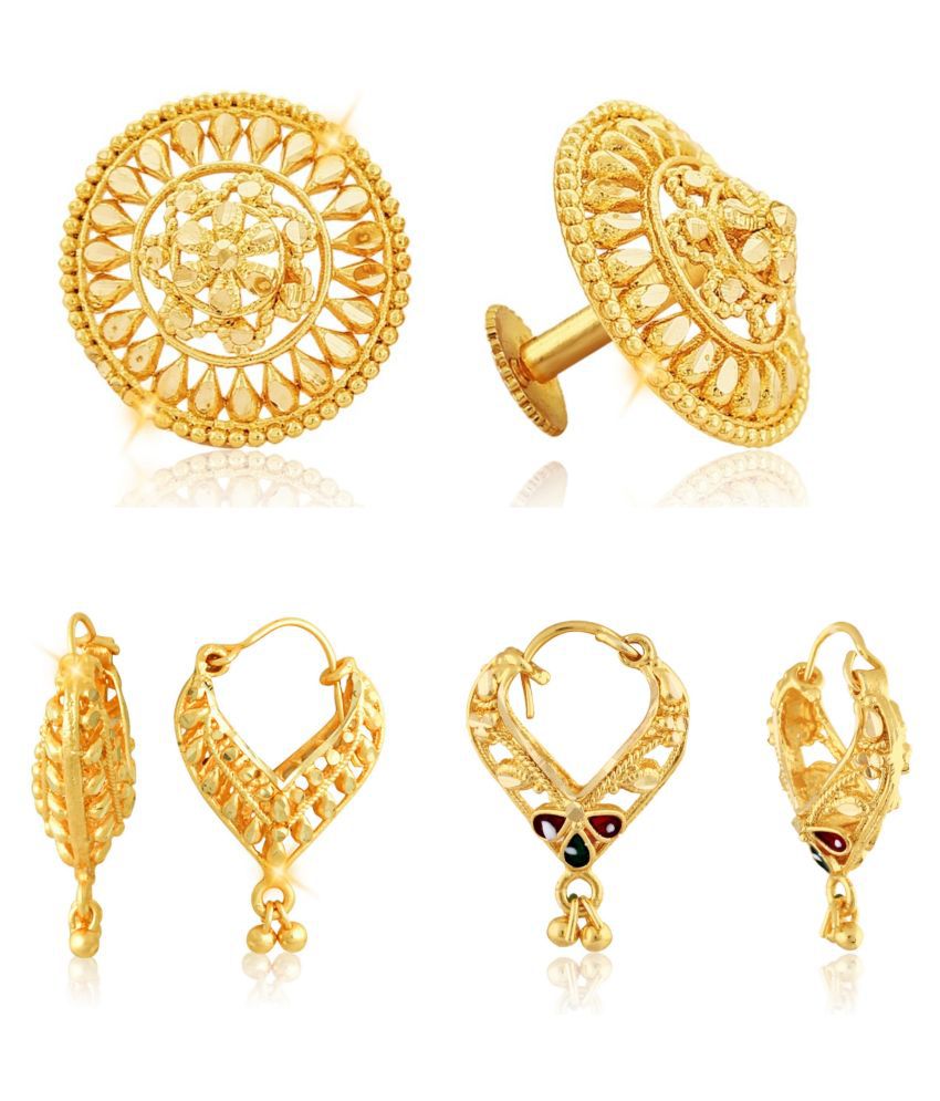     			Vighnaharta Sizzling Chunky Alloy Gold Plated Stud and Chandbali Earring Combo set For Women and Girls  Pack of- 3 Pair Earrings- VFJ1123-1100-1180ERG