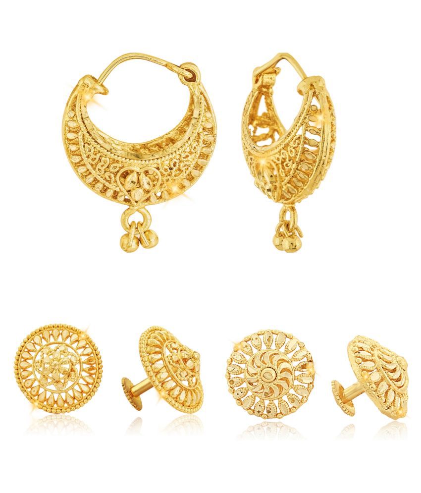     			Vighnaharta Sizzling Fancy Alloy Gold Plated Stud and Chandbali Earring Combo set For Women and Girls  Pack of- 3 Pair Earrings- VFJ1137-1123-1121ERG